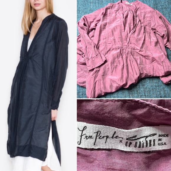 Free People x CP Shades Maike Tunic Peasant Dress Midi Length - Picture 1 of 6